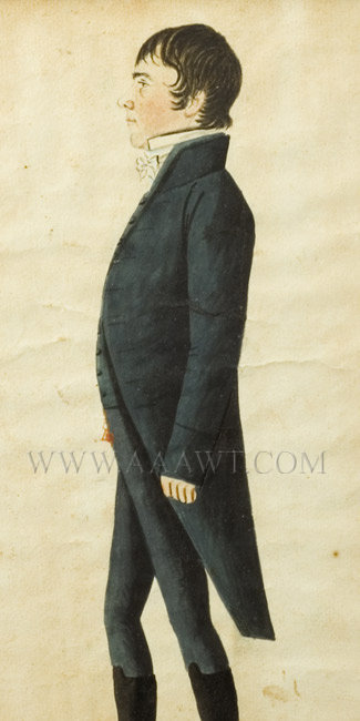 Jacob Maentel, Full Length Profile Portrait of Gentleman
By Jacob Maentel (1763 to 1863), entire view